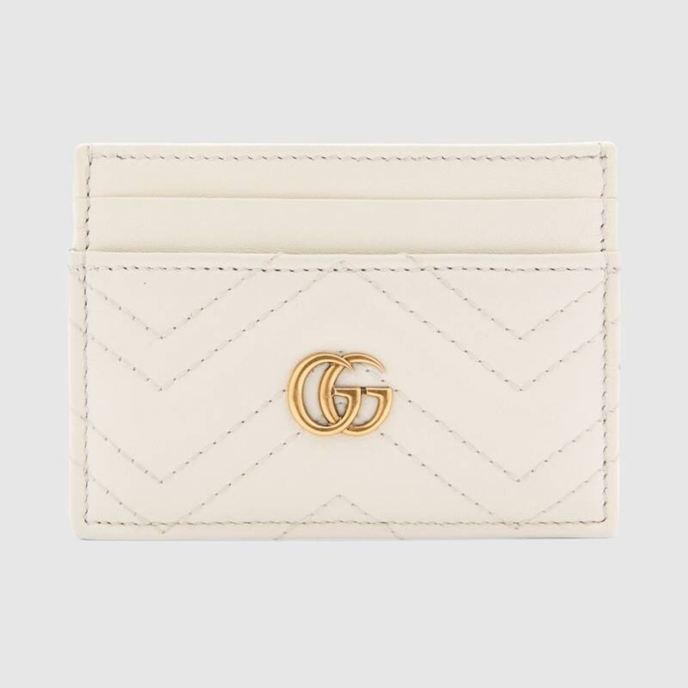 GUCCI GG Monogram Chevron Leather Card Holder